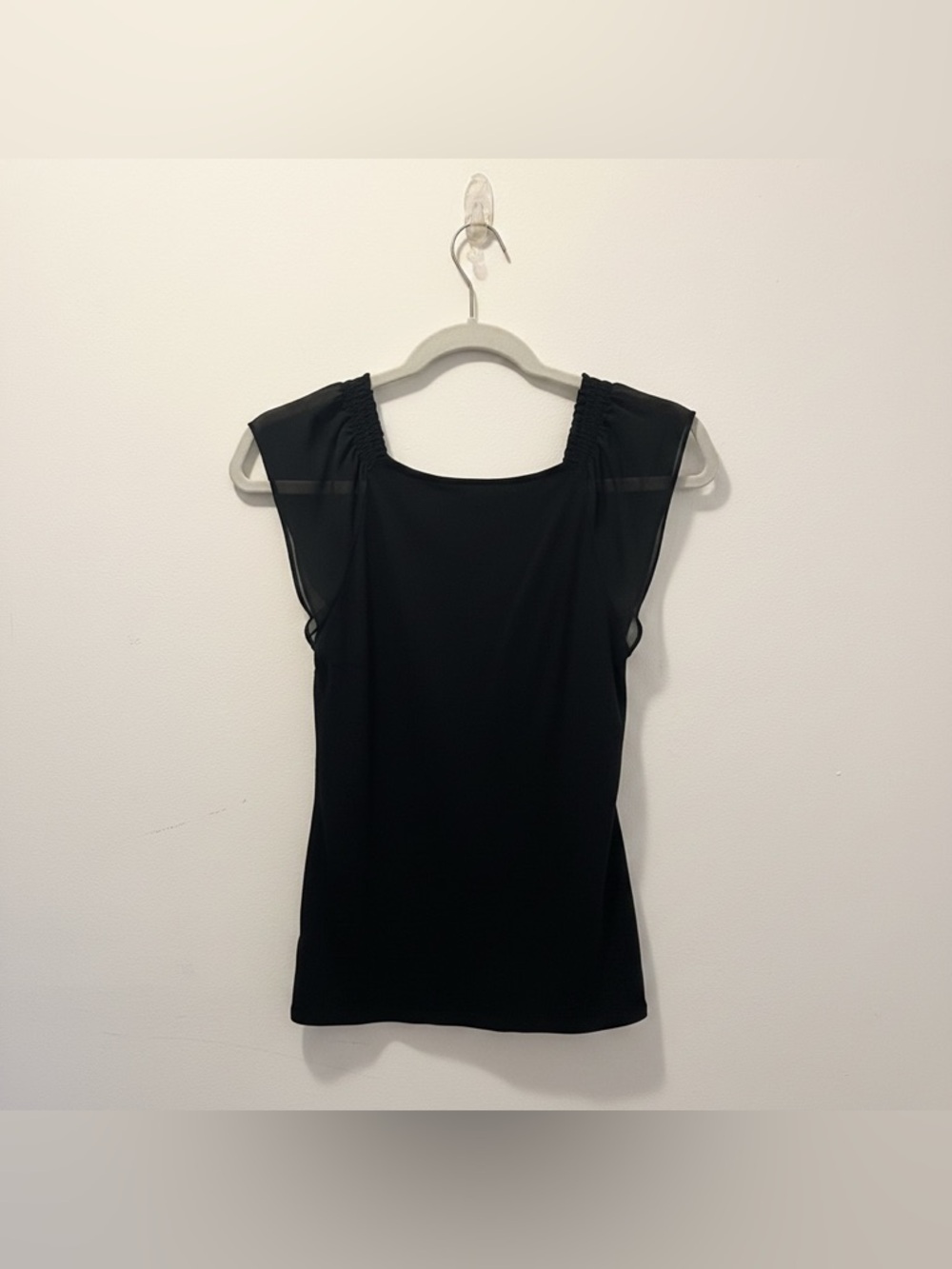 Express Black Flutter Sleeve Blouse Size Small – Sheer Detail - Picture 3 of 5